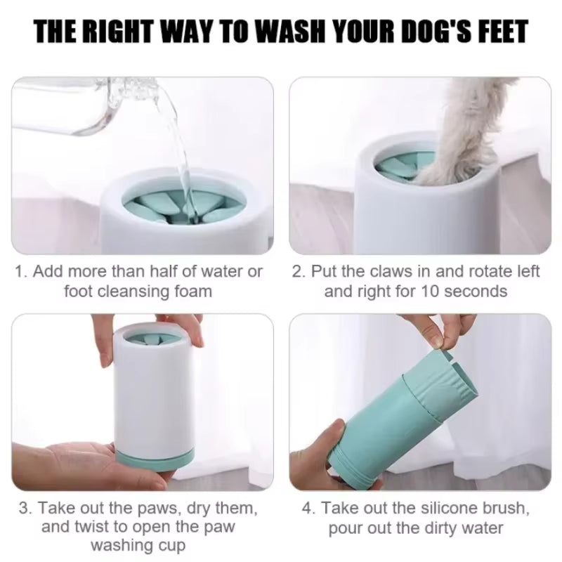 Automatic Pet Foot Washer Cup Silicone Soft Foot Cup Cat Foot Cleaning Bucket Dog Paw Cleaner Cup