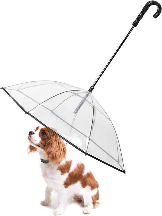 Small Dog Umbrella, 29 Inch Width Clear Dogs Umbrella Waterproof