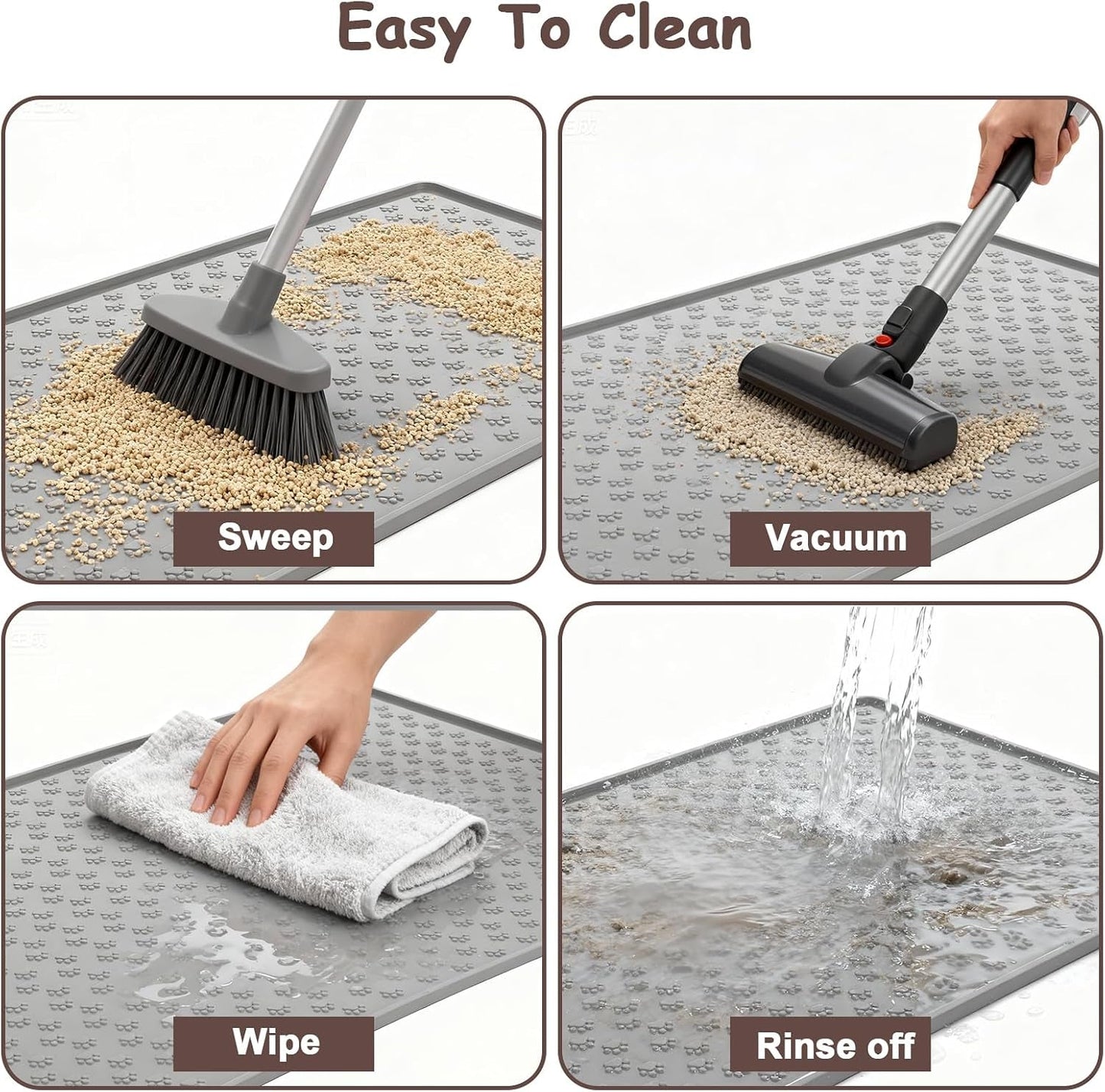 Cat Litter Mat, Litter Box Mat, Silicone Cat Mat for Litter Box