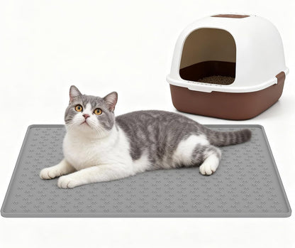Cat Litter Mat, Litter Box Mat, Silicone Cat Mat for Litter Box
