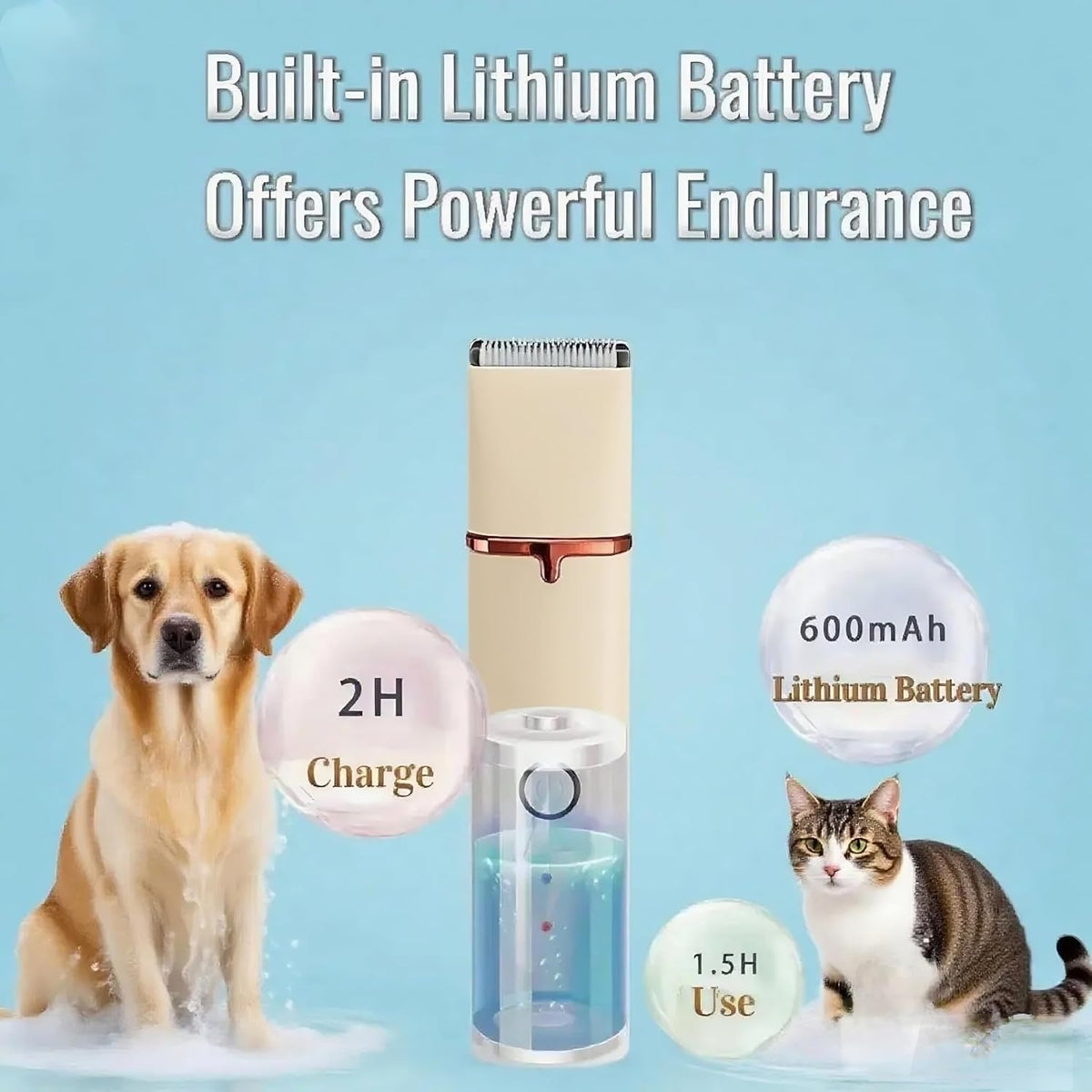 Low Noise 4-In-1 Dog Grooming Clippers Kit, Cordless Dog Nail Clipper, Paw Trimmer, Ear Trimmer