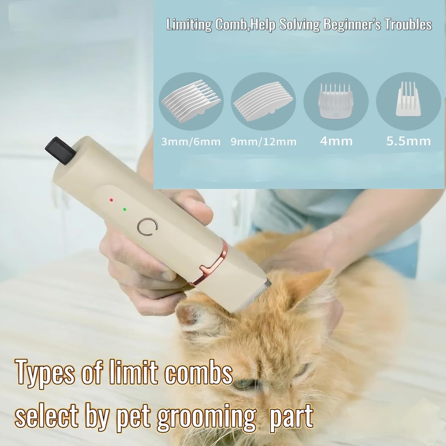 Low Noise 4-In-1 Dog Grooming Clippers Kit, Cordless Dog Nail Clipper, Paw Trimmer, Ear Trimmer