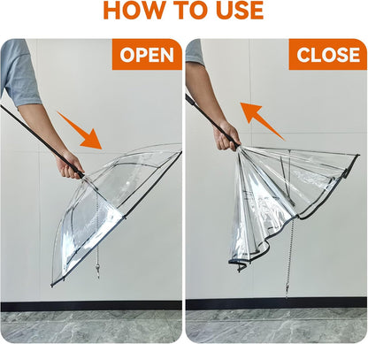 Small Dog Umbrella, 29 Inch Width Clear Dogs Umbrella Waterproof