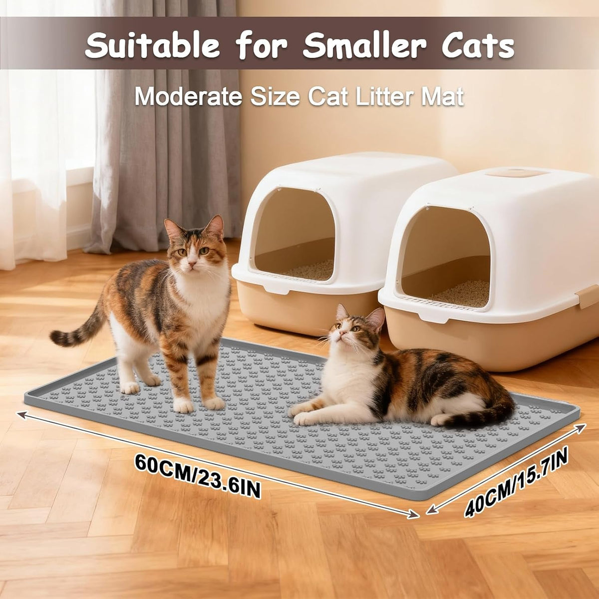 Cat Litter Mat, Litter Box Mat, Silicone Cat Mat for Litter Box