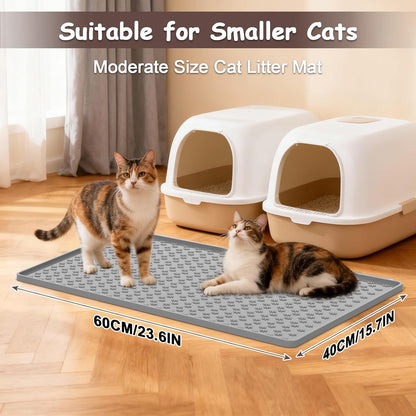 Cat Litter Mat, Litter Box Mat, Silicone Cat Mat for Litter Box
