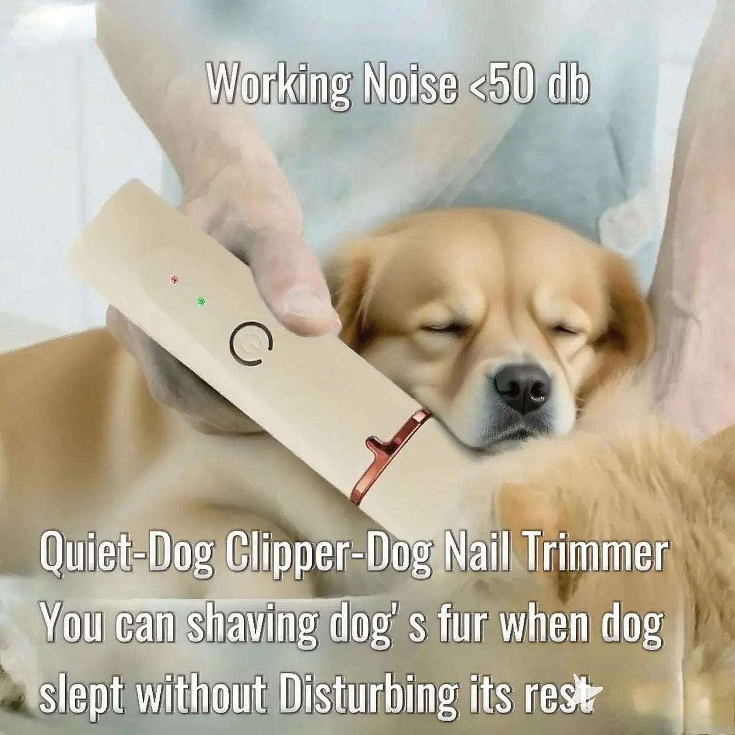 Low Noise 4-In-1 Dog Grooming Clippers Kit, Cordless Dog Nail Clipper, Paw Trimmer, Ear Trimmer