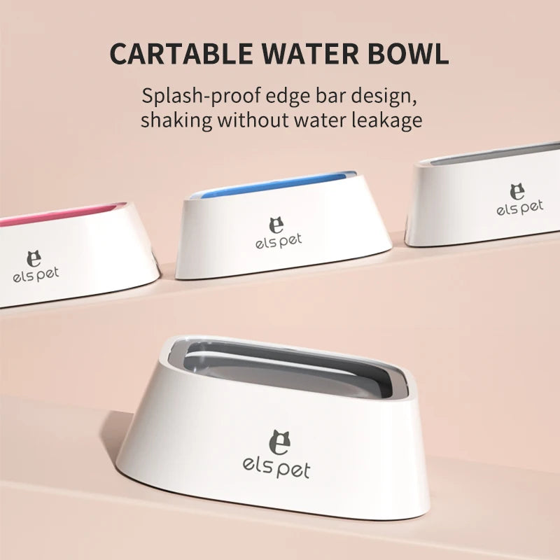 Elspet Dog Drinking Water Bowl Floating Non-Wetting Mouth Vehicle Mounted Floating Dog Cat Bowl without Spill 1L Water Dispense