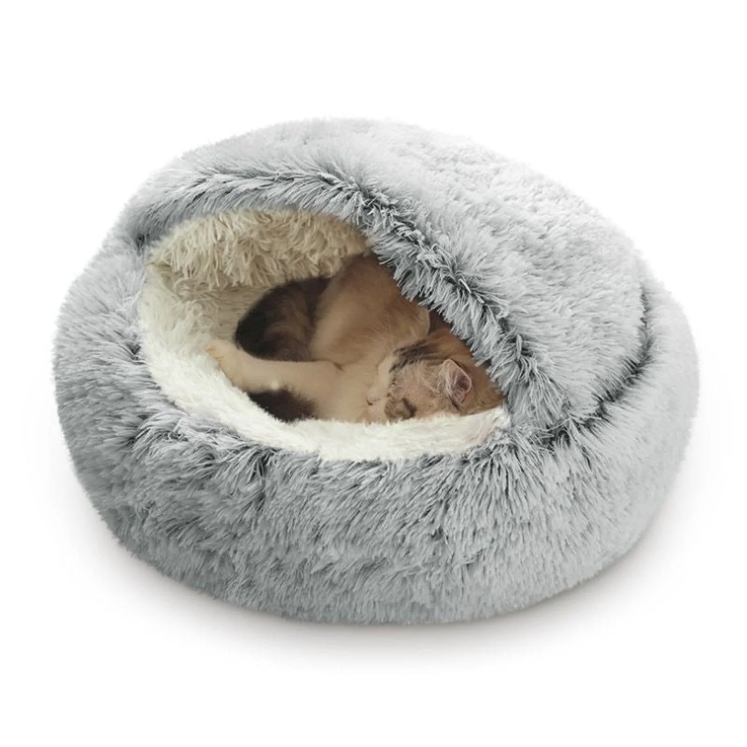 Cat Bed round Plush Hooded Cat Bed Cave for Indoor Cats or Small Dog Beds